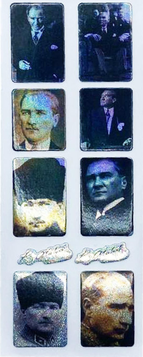 Sticker Kabartmalı Stiker Defter, Planlayıcı Etiket Atatürk İmza 16x7 cm
