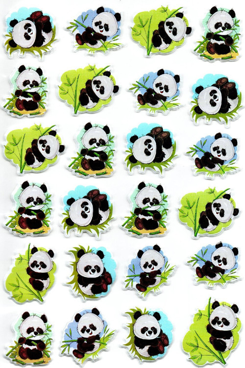 Sticker Kabartmalı A4 Boyutunda Stiker Defter, Planlayıcı Etiket -(Lim105)- Panda
