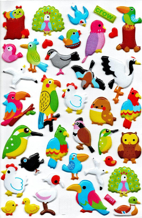 Sticker Kabartmalı A4 boyutunda Stiker Defter, planlayıcı etiket (Lim207) - Kuş ve Kümes Hayvanları