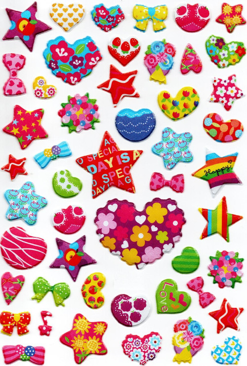 Sticker Kabartmalı A4 boyutunda Stiker Defter, planlayıcı etiket, -(Lim206) - Parti Yıldızları