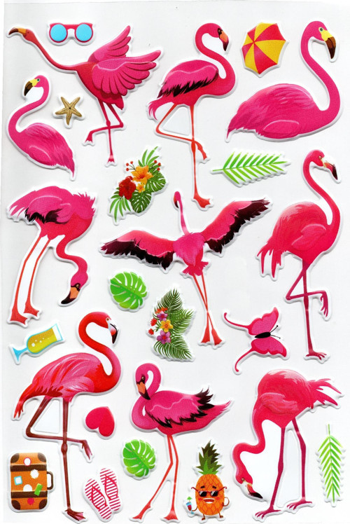 Sticker Kabartmalı A4 boyutunda Stiker Defter, planlayıcı etiket, -(Lim209) - Flamingo