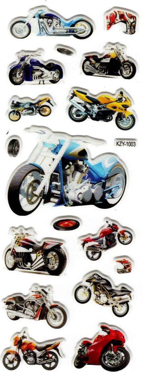 Sticker Kabartmalı Stiker Defter, Planlayıcı (kzy1003) 16x7 cm -Motorsiklet