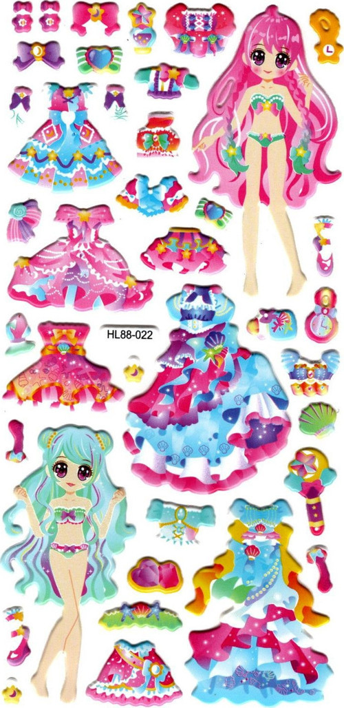 Sticker Kabartmalı Stiker Defter, Planlayıcı Etiket (HL88-022) - 17X9 cm - Prenses Giydirme