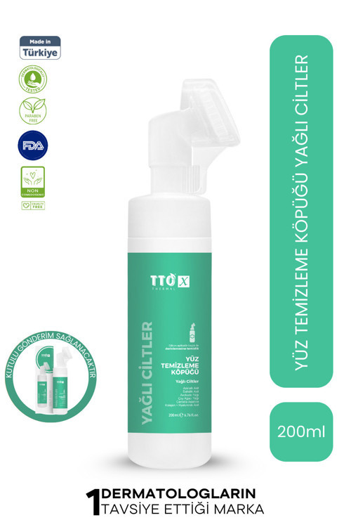 X Yağlı Ciltler İçin Aplikatörlü Yüz Temizleme Köpüğü 200 ml Çay Ağacı Yağlı Arındırıcı Temizleyici