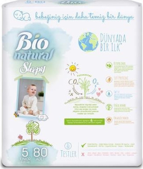 Bio Natural Bebek Bezi 4'lü Jumbo Junior 80'li (5) (12'li)