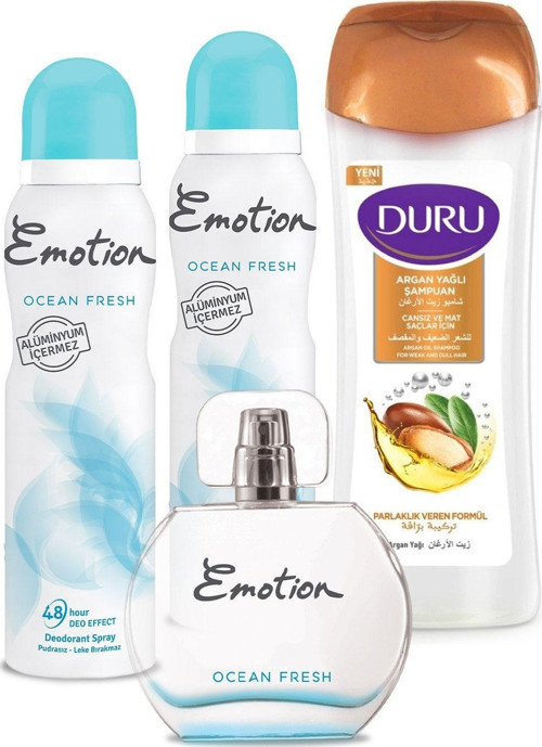Ocean Edt Fresh 50 Ml Ve Deodorant 2X150 Ml Duru Argan Yağlı Şampuan 600 Ml