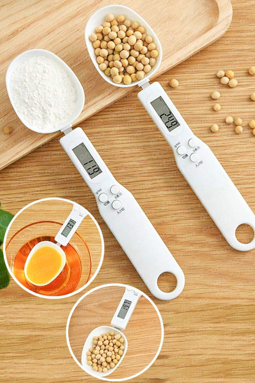 Dijital Ekranlı Hassas Mutfak Kaşık Ölçek Tartısı Terazi Beyaz 500 gr