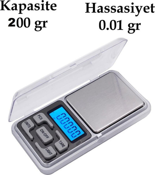 Dijital Hassas Elektronik Kuyumcu Cep Terazisi Tartı 200 gr / 0.01 gr