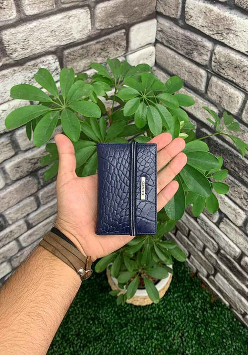 Lacivert Croco Desenli Lastikli Spor Kartlık - GRD2403XW22327