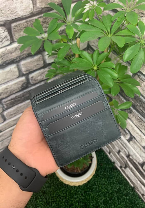 Antik Siyah Patlı Tasarım Deri Kartlık - GRD2403XW22434