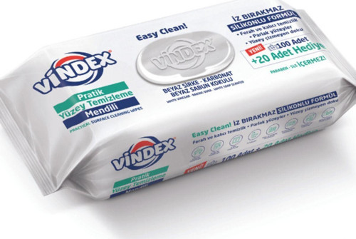Vindex Easy Clean Pratik Yüzey Temizleme Mendili - Havlusu Beyaz Sabun Kokulu 120 Adet