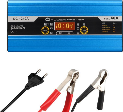 12 VOLT MAX 40 AMPER DİGİTAL EKRANLI AKILLI AKÜ ŞARJ CİHAZI