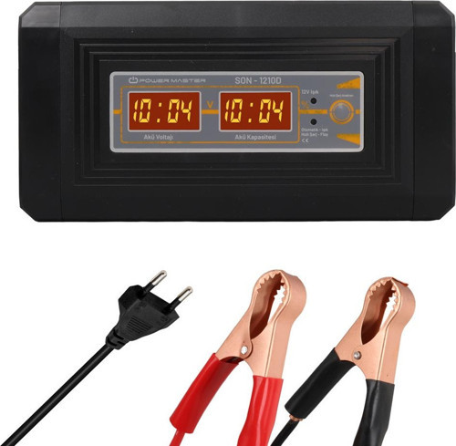 12 VOLT - 10 AMPER DİGİTAL EKRANLI AKILLI AKÜ ŞARJ CİHAZI