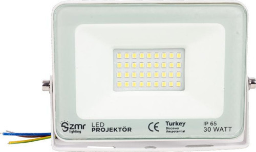 30 WATT - 220 VOLT 6500K IP65 150* IŞIK AÇISI BEYAZ SLİM KASA LED PROJEKTÖR