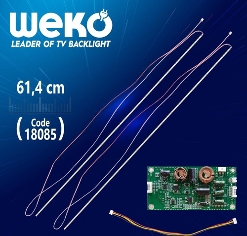 55 UNİVERSAL E-LED 72 LEDLİ (7020) 614MM 360-450MA 72-75V ÇİFT LED+SÜRÜCÜ+KABLO TAKIM (WK-1372) (44D