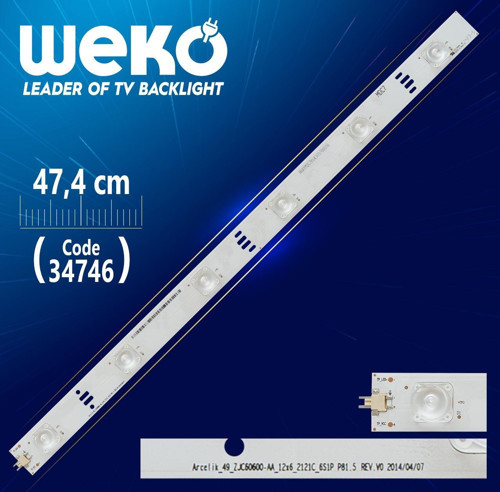 ARCELİK_49_ZJC60600-AA_12X6_2121C_6S1P P81.5 REV.V0 - 47.4 CM 6 LEDLİ - (WK-47)