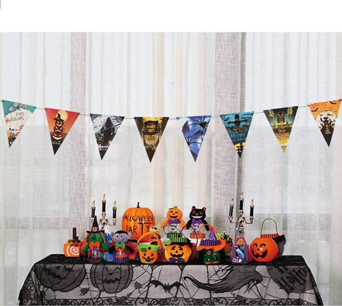 Cadılar Bayramı Halloween Flama Bayrak Banner Süs 8 li 3 Metre