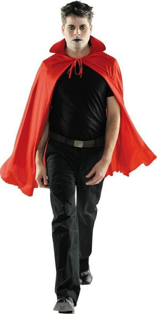 Kırmızı Renk Yakalı Halloween Pelerin 90 cm