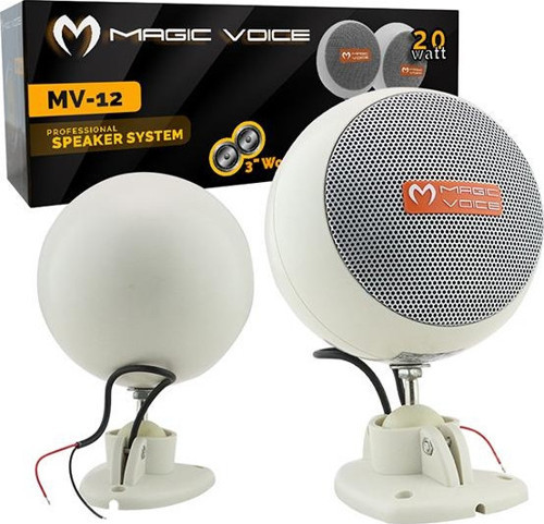 MAGICVOICE MV-12 7.5 CM 20 WATT BEYAZ SÜTUN SARKIK HOPARLÖR 2Lİ TAKIM TRAFOSUZ