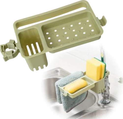 Musluğa Takılan Sünger Havlu Askılı Sabun Hazneli mutfak Banyo Lavabo Düzenleyici Organizer 4