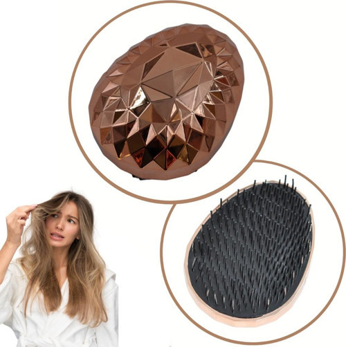 Rose Gold Saç Düzleştirici Tarak Geniş Aralıklı Her Saç Tipine Uygun Fırçalı Saç Düzleştirici (44DEX