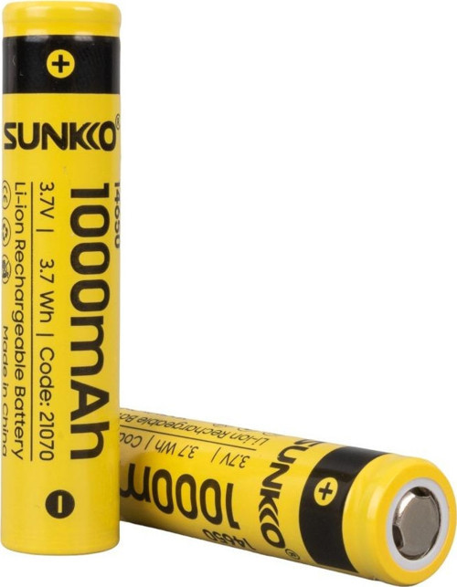 SUNKKO 3.7 VOLT 1000 MAH 14650 ŞARJ EDİLEBİLİR PİL (2Lİ PAKET)