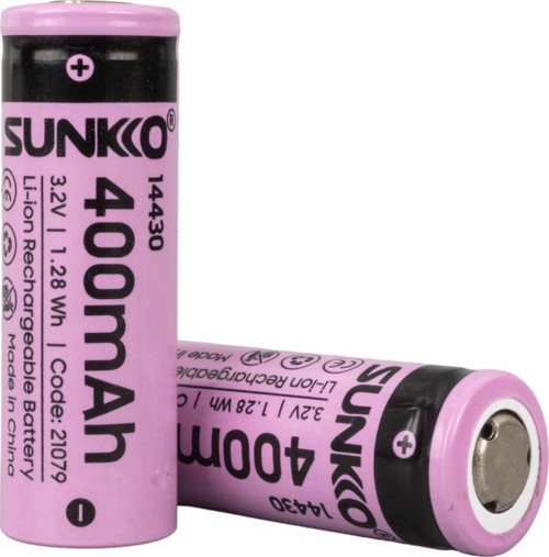 SUNKKO IFR 3.2 VOLT 400 MAH 14430 ŞARJ EDİLEBİLİR PİL (2Lİ PAKET)