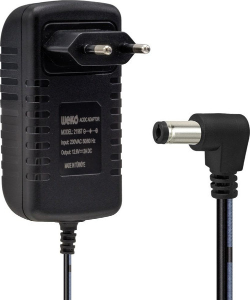 WEKO 12.6 VOLT- 2 AMPER 5.5X2.5 UÇLU YERLİ ÜRETİM KIRMIZI YEŞİL LEDLİ PRİZ TİPİ ŞARJ ADAPTÖRÜ (44DEX