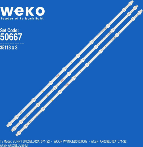 WKSET-5667 35113X3 JL.D390A1235-081AS-M 3 ADET LED BAR