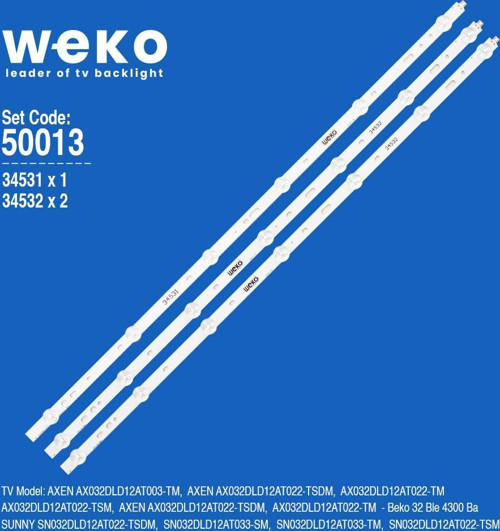 WKSET-5013 34531X1 34532X2 SVS320AD7 3 ADET BAR LED