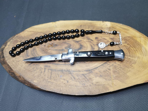 İsme Özel 21 cm Replika İtalyan Stileto Çakı ve Tesbih