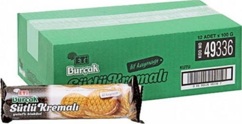 Burçak Sütlü Kremalı Yulaflı Bisküvi 100 Gr. X 12 Adet