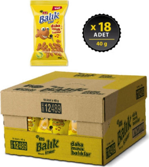 Mini Mısırlı Balık Kraker 40gr X 18 Adet