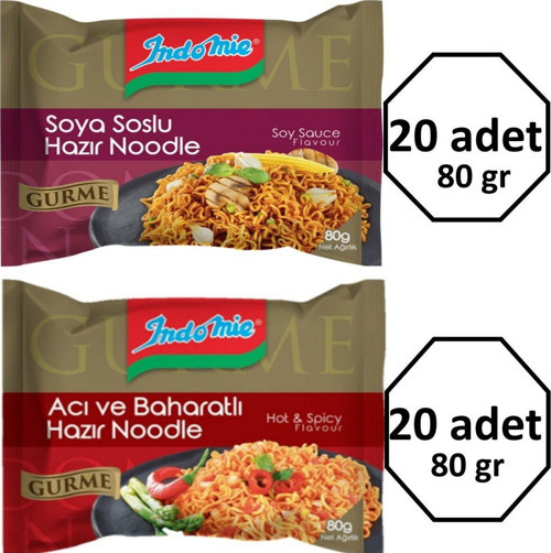 Gurme Karma Paket Acı Ve Baharat Çeşnili 20 Adet Gurme Serisi Soya Soslu Çeşnili 20 Adet