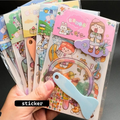 Sticker Suya Dayanıklı Giydirmeli Kız Bebek Erkek Bebek Yardımcı Spatula 1 Paket