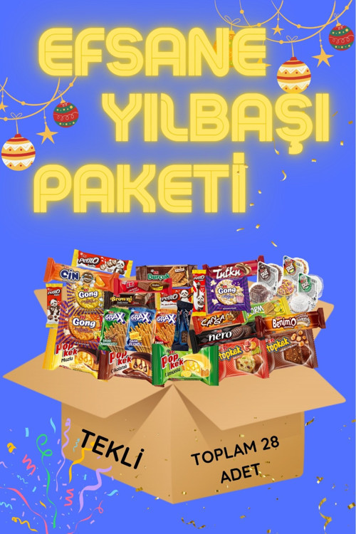 Yılbaşı karışık atıştırmalık efsane paket 28 adet
