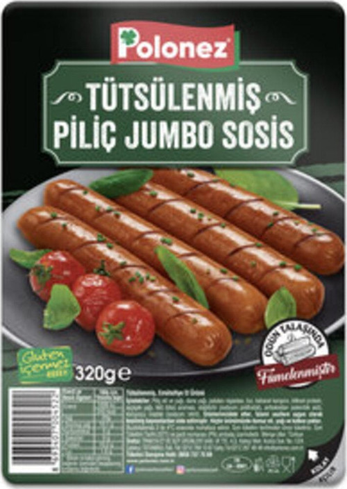 Tütsülenmiş Piliç Jumbo Sosis 320 G ( ÖZLEM DANA JAMBON 60 GRAM HEDİYE )