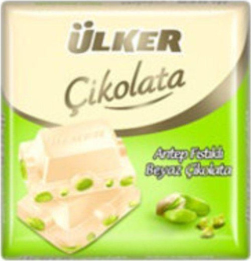 Antep Fıstıklı Beyaz Kare Çikolata 65g 6 * Adet