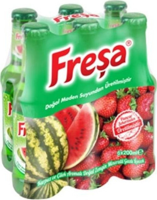 Fresa Karpuz-Çilek Aro. Dog. Maden Suyu 6x200 ml. (meyveli soda) (12'li)