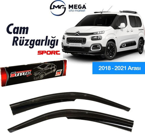 Citroen Berlingo 2018 - 2021 Arası Mugen Tip Cam Rüzgarlık Sunplex