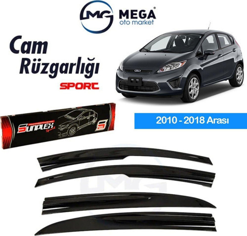 Ford Fiesta 2010 - 2018 Arası Mugen Tip Cam Rüzgarlık Sunplex
