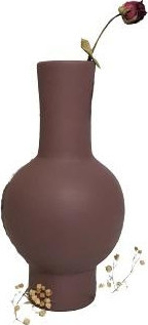 RODRİGO SERAMİK VAZO, KAHVE, 25X13