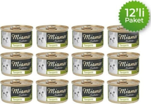 Miamor Pastete Kedi Yaş Maması Tavşanlı 12 X 85 Gr