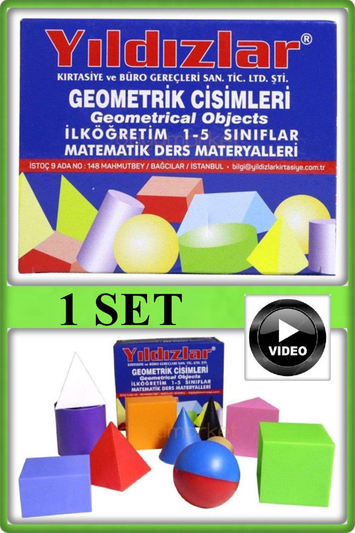 Geometrik Cisimler Seti İlköğretm 1-5 Sınıf Matematik Ders Materyalleri 1 Set