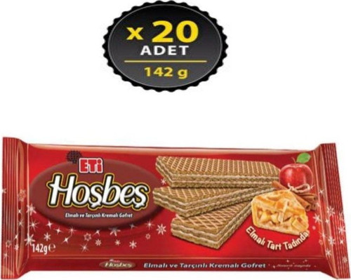 Hoşbeş Gofret 142 gr Elmalı Tarçınlı 142 gr Büyük Boy 20 Adet