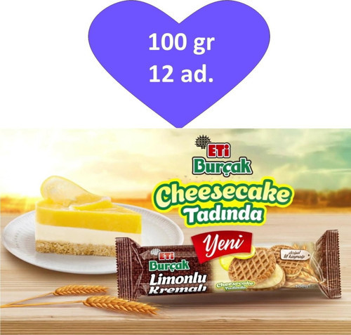 Burçak Limonlu Kremalı Cheesecake Tadında 100 Gr 12 Adet Muhteşem Lezzet