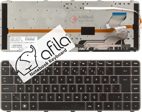 Hp Envy 14, 14-1000, 14-1100, 14-1200 Notebook Klavye - Tuş Takımı / Siyah - TR - Backlit Hmb4502cva29, 592871-001