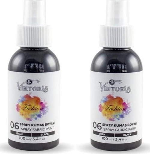 Sprey Kumaş Boyası Siyah 100 ml x 2 Adet