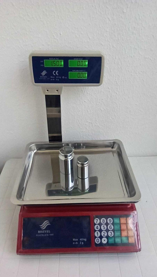 40 Kg Boyunlu Terazi - Ekstra Paslanmaz Çukur Kefeli - Büyük Akülü - Faturalı