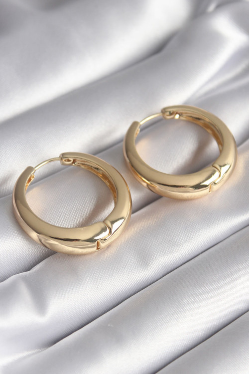 Pirinç Gold Renk Halka Model Kadın Küpe - TJ-BKP8570